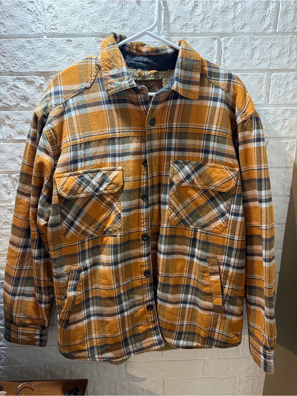 Outdoor Life Orange & Brown Plaid Shirt Jacket